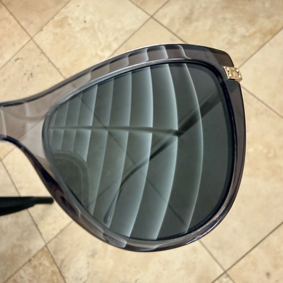 Dolce & Gabbana Black transparent Sunglasses with Gold Accents - Picture 4 of 7